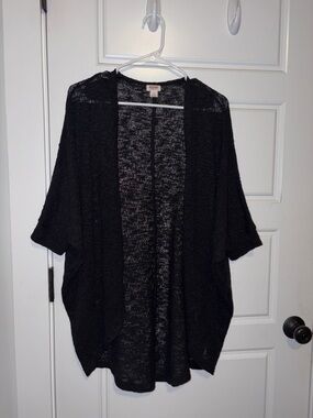 Mossimo Supply Co. Black Open-Front Short-Sleeve Cardigan